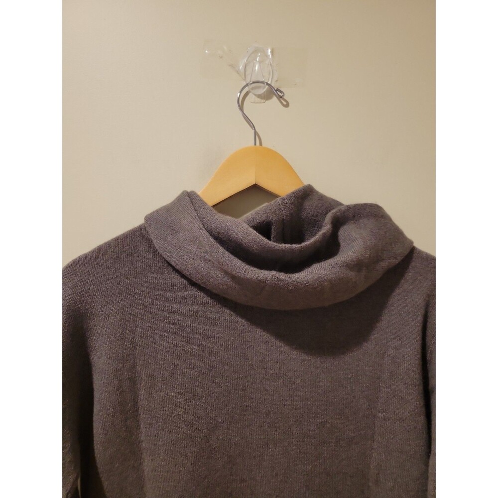 J.Crew Women’s 100% Cashmere Hoodie Sweater Size M Gray Pullover Drawstring - Picture 7 of 8
